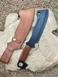 High-Quality Handmade Hunting knife | Black Coated Blade & Leather-Wrapped Handle