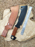 High-Quality Handmade Hunting knife | Black Coated Blade & Leather-Wrapped Handle