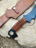 High-Quality Handmade Hunting knife | Black Coated Blade & Leather-Wrapped Handle