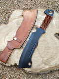 High-Quality Handmade Hunting knife | Black Coated Blade & Leather-Wrapped Handle