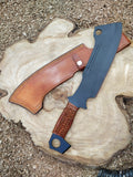 High-Quality Handmade Hunting knife | Black Coated Blade & Leather-Wrapped Handle