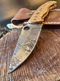 Custom Folding Knife with Engraved Handle