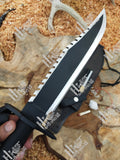 Rambo First Blood Part II Survival Bowie Knife 15'' With Sheath, Hunting Knife.